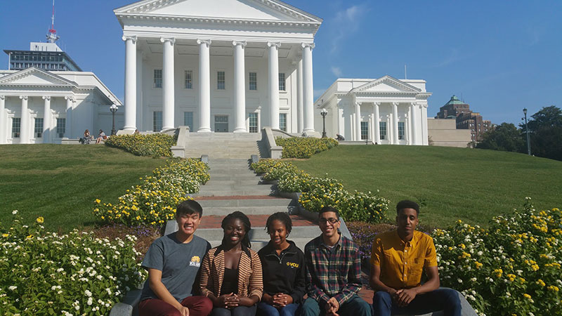 Students at the VA state capitol